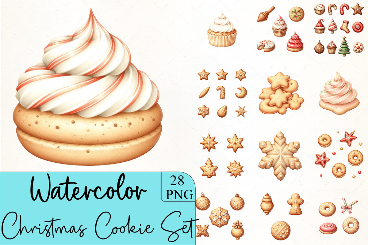 Christmas Cookie Set Clipart, an Illustration by CrexoraLab (Photo 1 of 5)
