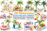 Beach Holiday Summer Clipart, an Illustration by DreamCafeArt (Thumbnail 1 of 4)