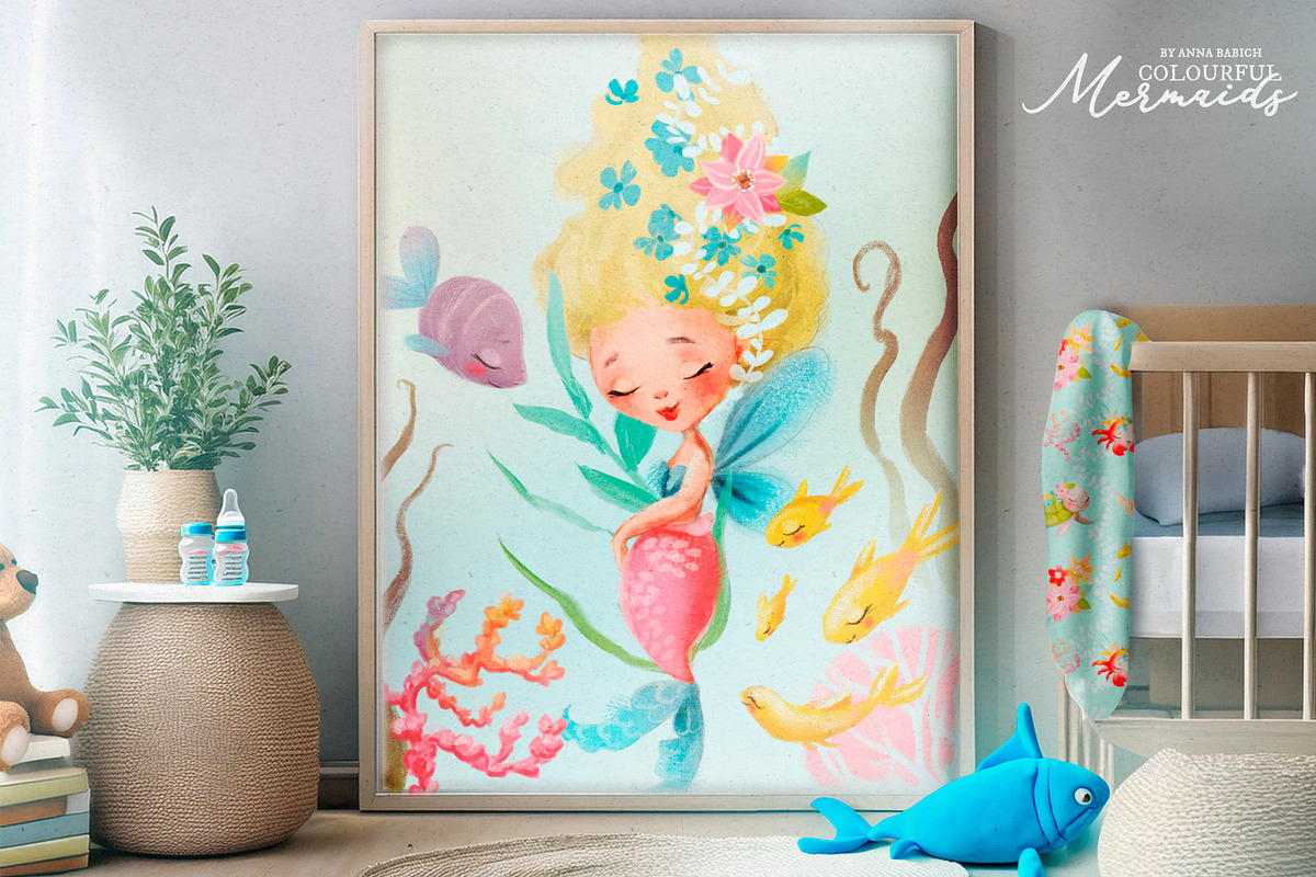 Colourful Mermaids, an Animal Illustration by Anna Babich (Photo 7 of 7)
