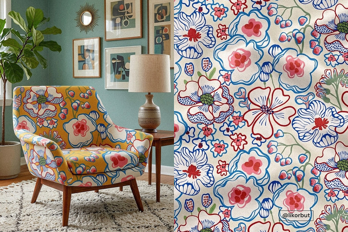 Mediterranean Bold Flower Pattern, a Pattern Graphic by likorbut (Photo 8 of 13)