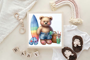Watercolor Summer Bear Clipart, an Illustration by CraftArtStudio (Thumbnail 5 of 5)