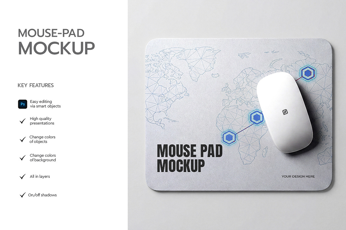 Mouse Pad Mockup Template, a Merchandise Mockup by graphypix (Photo 2 of 4)