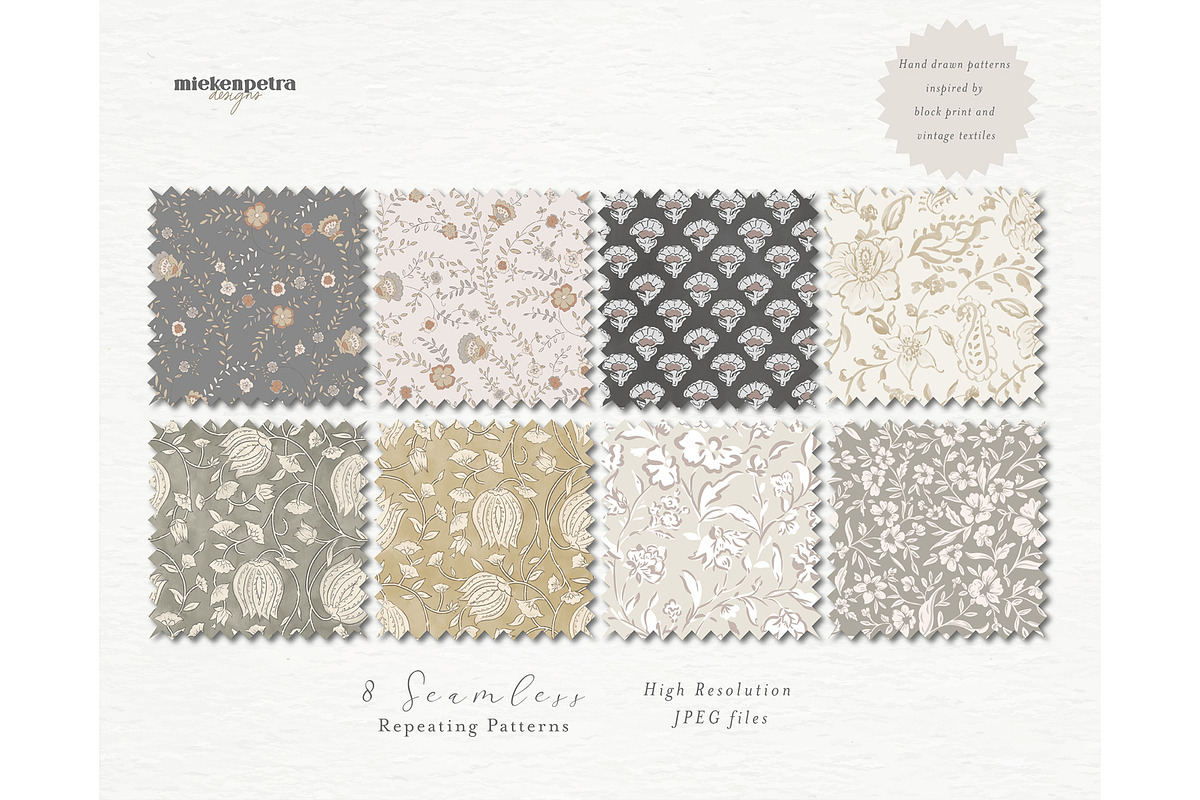 Boho Neutral Pattern Bundle, a Pattern Graphic by Mieken Petra Designs (Photo 2 of 12)