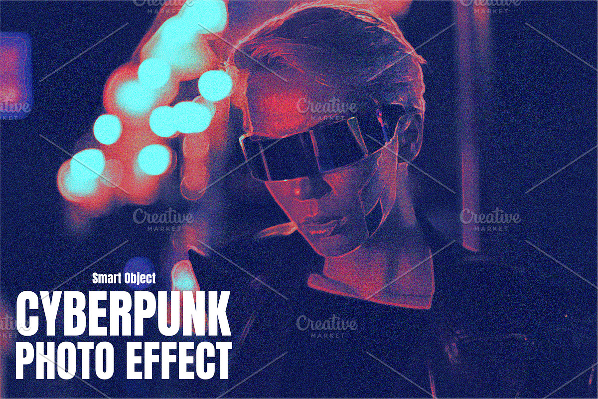 Cyberpunk Photo Effect, a Layer Style Add-On by alexdndz (Photo 1 of 2)