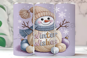 Pastel Yarn Snowman Christmas Tumble, a Background Photo by LamanAzalea