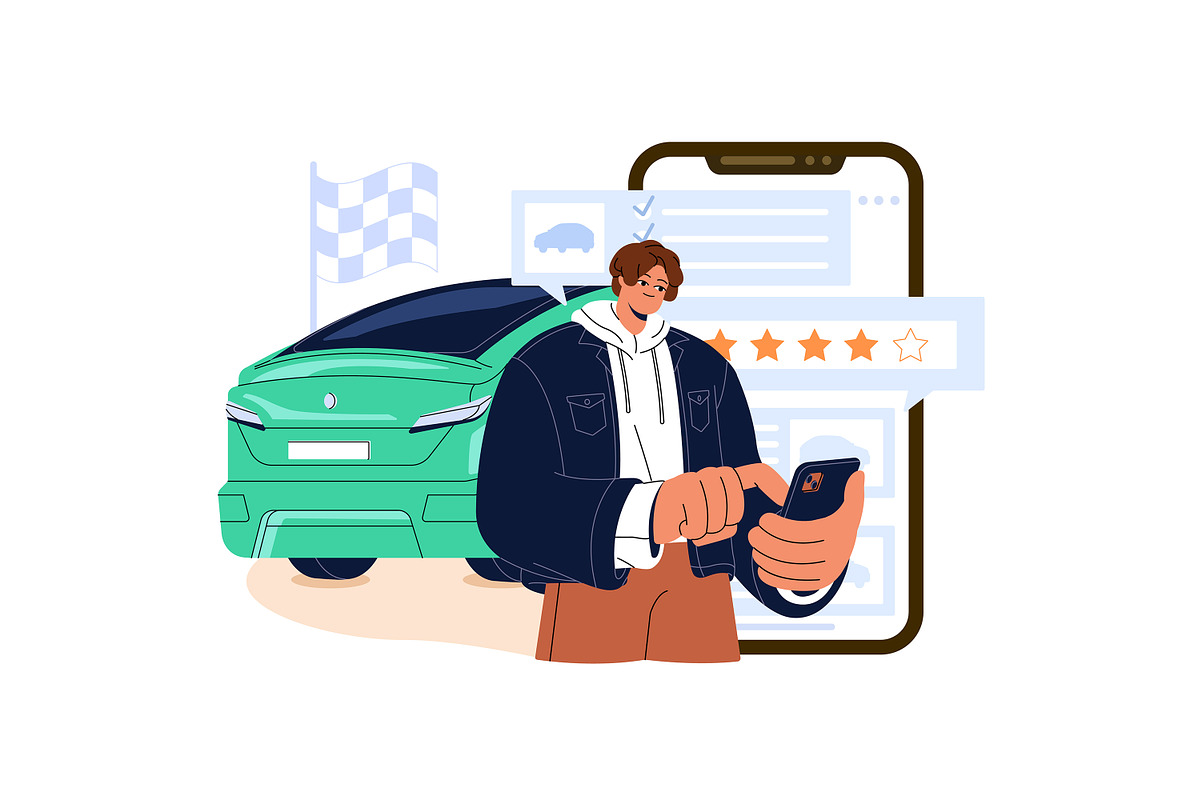 Car rent, carsharing concept set, a Transportation Illustration by PaperTrident (Photo 11 of 11)