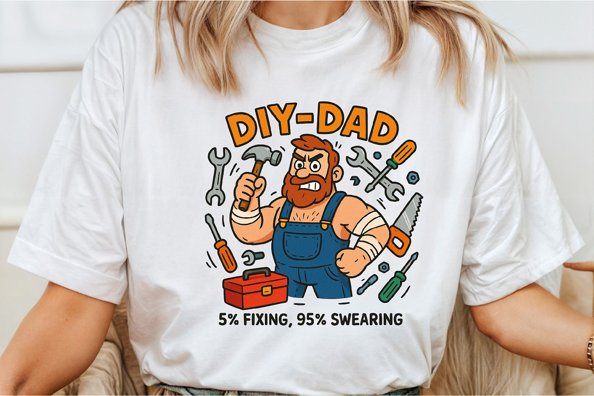 DIY Dad Funny Fathers Day Sublimatio, an Illustration by DreamCafeArt (Photo 2 of 7)