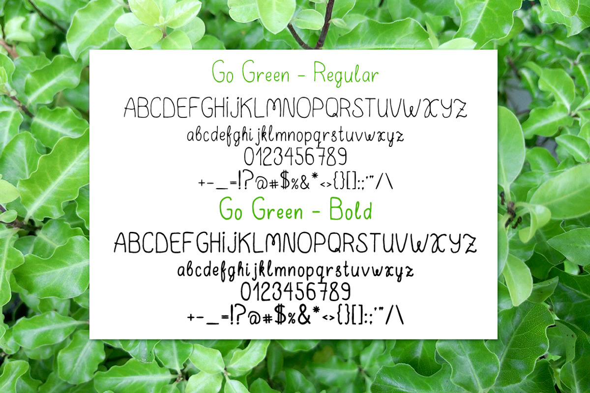 Go Green - handdrawn font preview 5