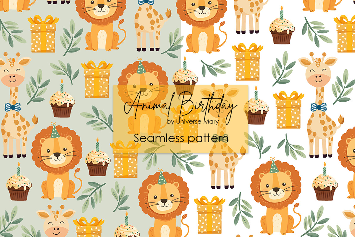 Cute Animal Birthday Vector Set, an Animal Illustration by Universe Mary (Photo 7 of 8)