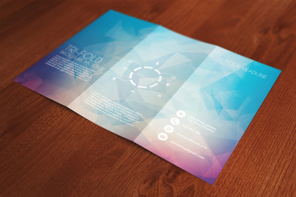 Tri-Fold Brochure Mock-Up, a Books & Magazine Mockup by MassDream (Photo 5 of 12)