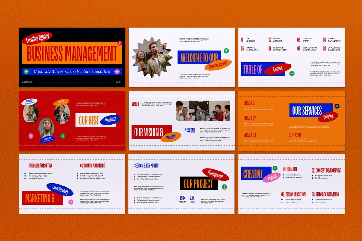 Red Business Management PPT, a Presentation Template by graphicook (Photo 2 of 4)
