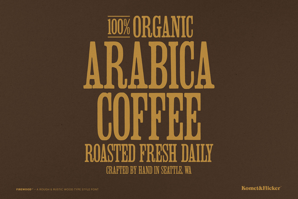 FIREWOOD - A Wood Type Style Font, a Serif Font by Komet & Flicker (Photo 10 of 14)