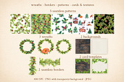Christmas Woodland Watercolor Set, a Seasonal Illustration by Where summer is (Thumbnail 7 of 11)
