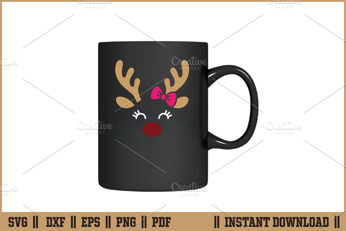 Cute Reindeer Christmas Deer SVG, a Seasonal Illustration by Handy Arts Studio (Photo 3 of 3)