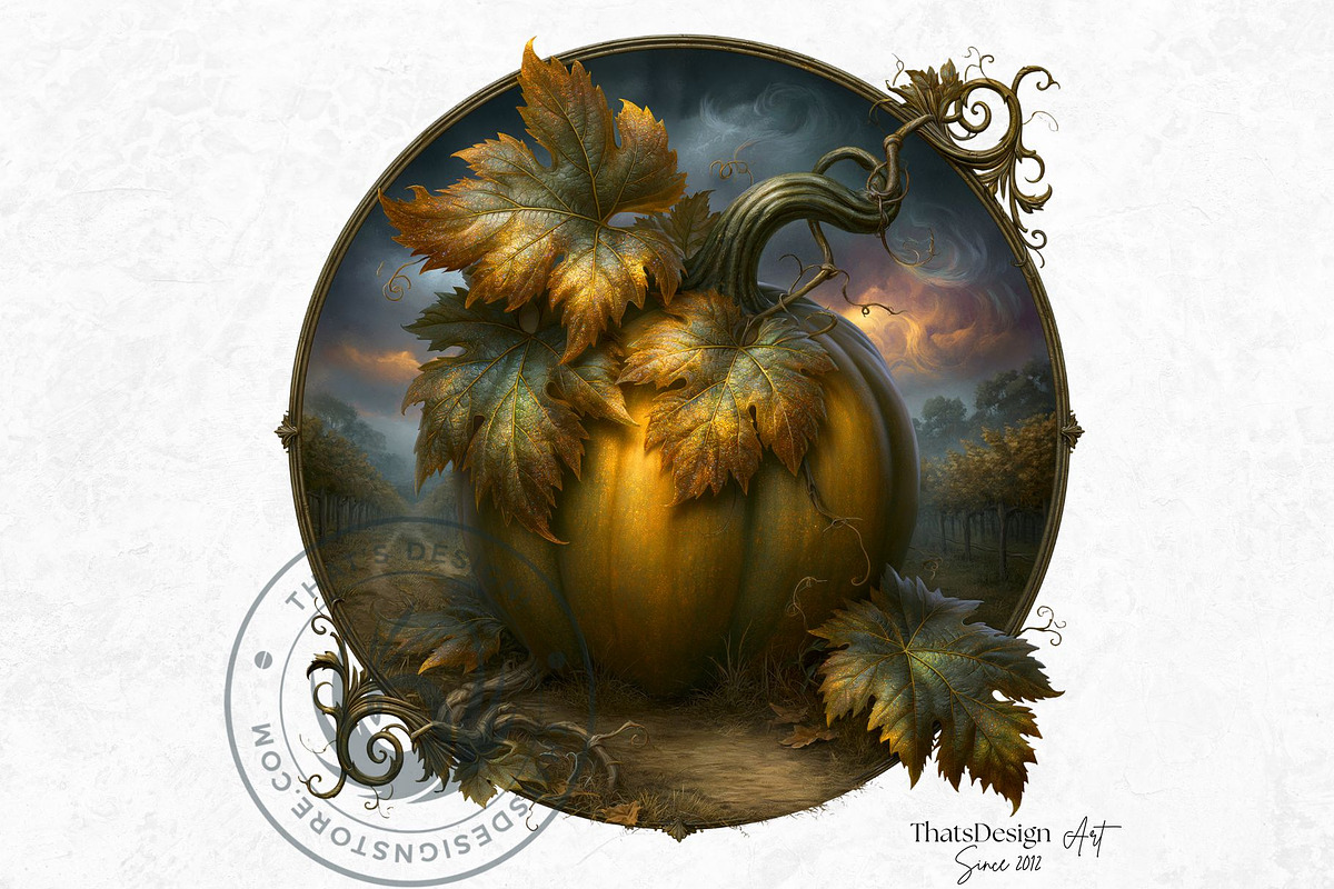 Fantasy Autumn Pumpkins, a Seasonal Illustration by ThatsDesignArt (Photo 5 of 14)