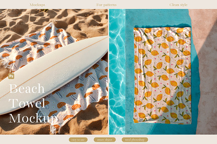 Beach Towel Mockup, a Household Mockup by Trissa