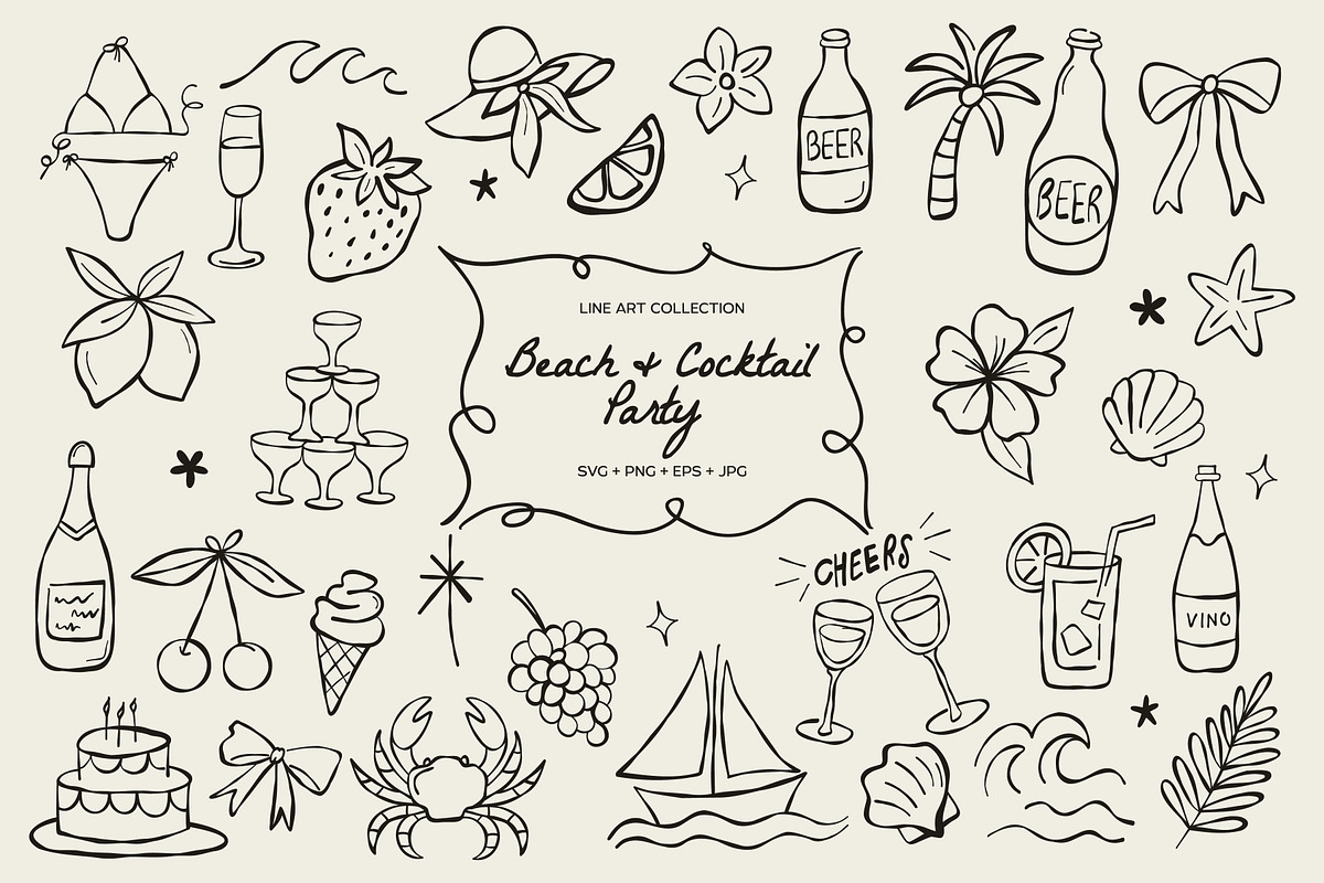 Beach & Cocktail Party, an Object Graphic by The Art Lab by Anka F. (Photo 1 of 6)