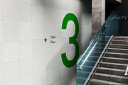 Wall Directional Wayfinding Mockup, an Advertising Mockup by herutage (Thumbnail 3 of 4)