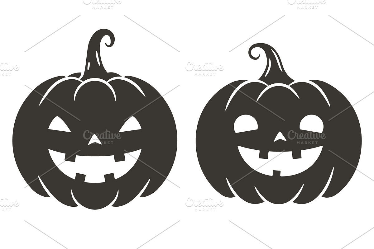 Halloween pumpkin faces collection, a Seasonal Illustration by Yayasya (Photo 3 of 3)