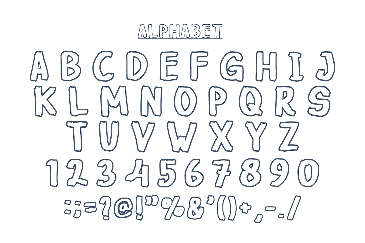Junior Outline - Hand Drawn Font, a Handwritten Font by Sahira Studio (Photo 4 of 4)