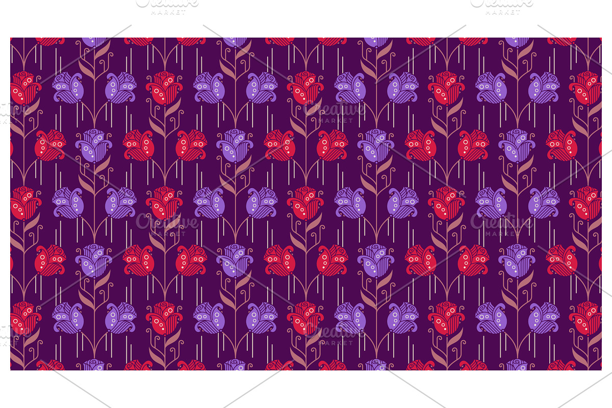 Repeating Floral Arrangement, a Pattern Graphic by Creative Backgrounds
