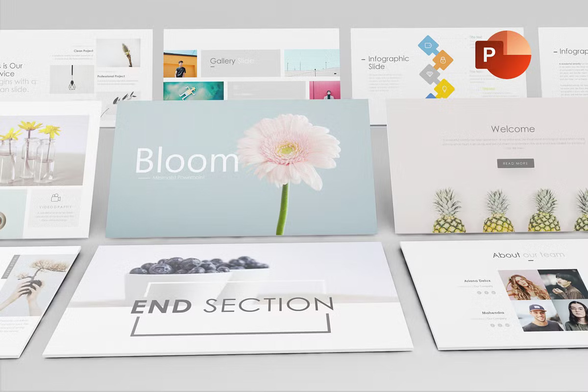 Bloom Minimal Powerpopint Template, a Presentation Template by GearShift (Photo 1 of 7)