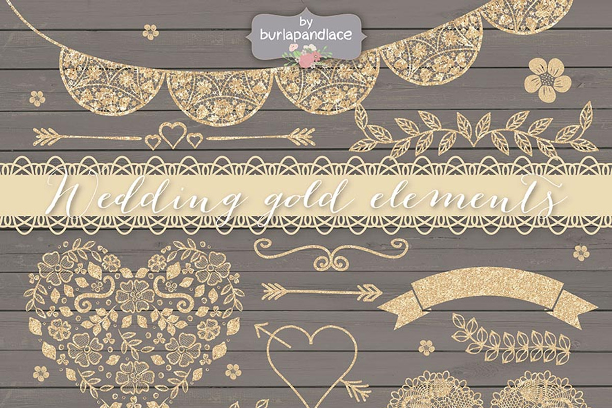 Wedding gold elements preview 4