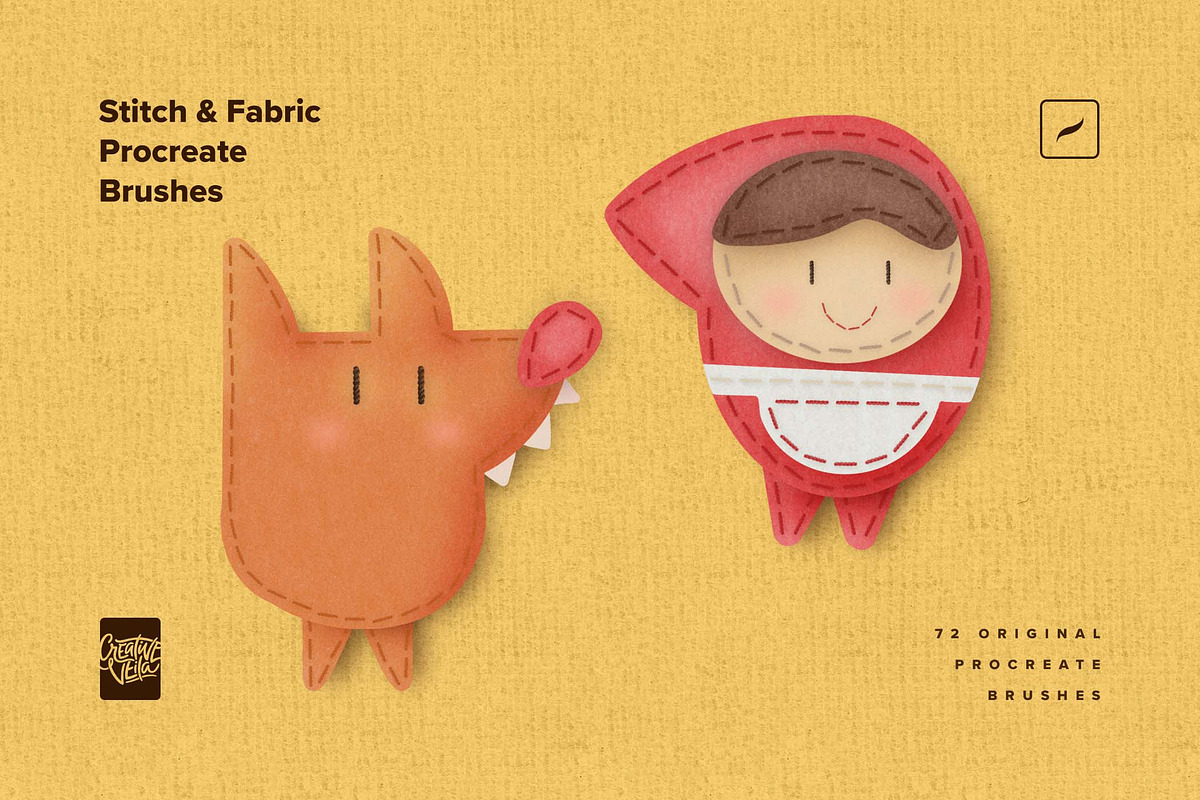 Stitch & Fabric Procreate Brushes, a Brush Add-On by Creative Veila (Photo 6 of 10)