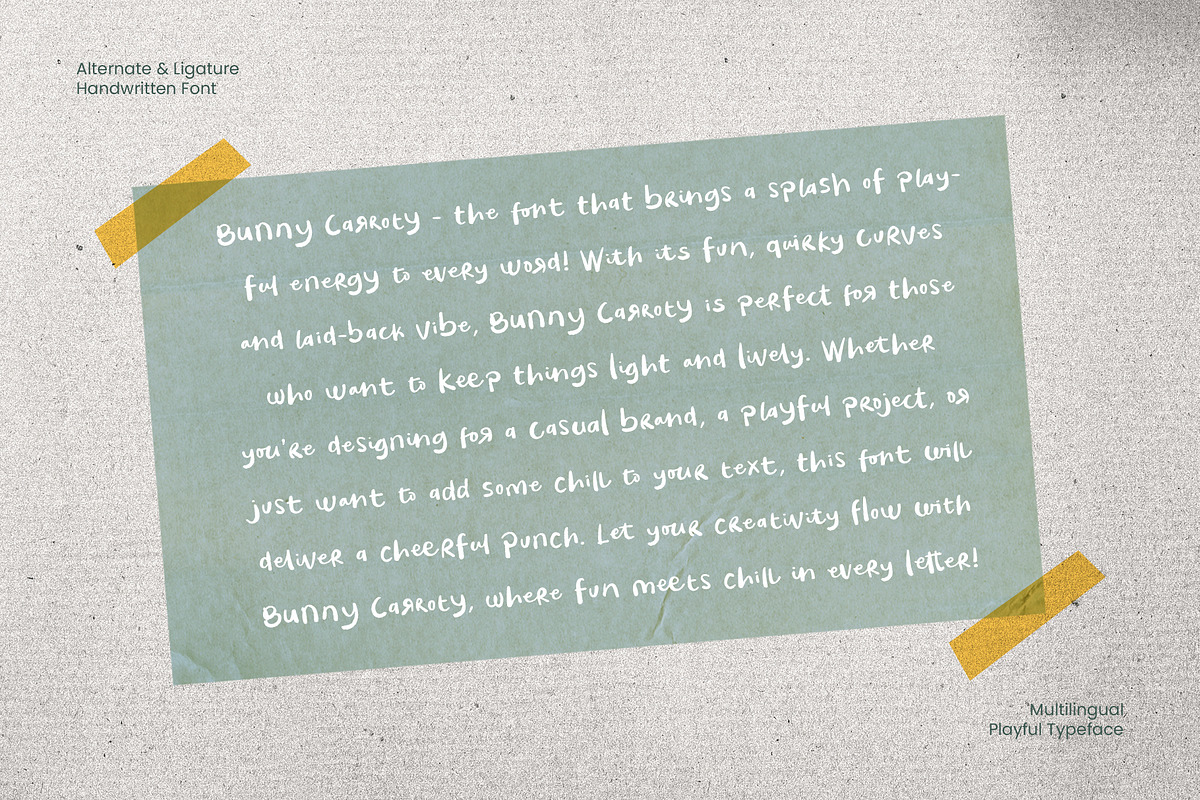 Bunny Carroty - Playful Handwritten, a Handwritten Font by Inviline.co (Photo 13 of 17)