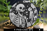 Skeleton Looking on Cellphone Flower, a Background Graphic by LaseredNinja (Thumbnail 2 of 7)