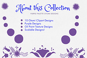 Purple Mexican Otomi Clipart Bundle, a Texture Illustration by Minky Moo Creations (Thumbnail 2 of 10)