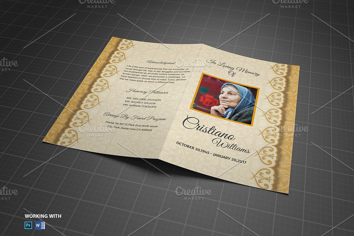 Memorial Funeral Program Template, a Brochure Template by Madhabi Studio (Photo 3 of 5)