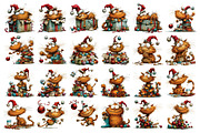 Quirky Christmas Cat Clipart, a Seasonal Illustration by Nicolle's Colorful Art (Thumbnail 2 of 5)