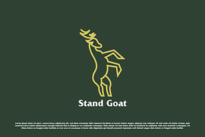 Standing Goat Logo Design Icon, a Branding & Logo Template by Morvana Crew