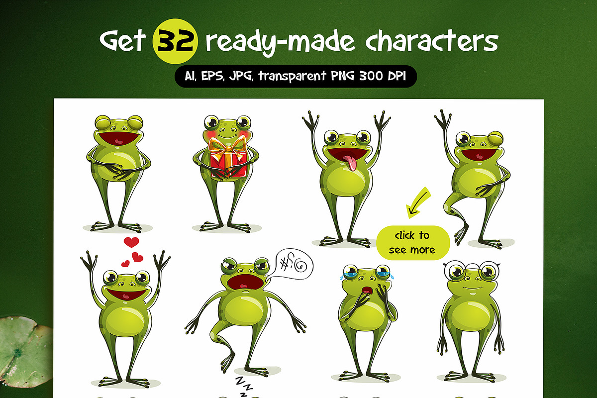 Frog character creator + lettering, a Graphic by SayMascarpone (Photo 3 of 30)