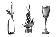 Christmas watercolor stains-icon set, an Illustration by masha gross (Thumbnail 3 of 5)
