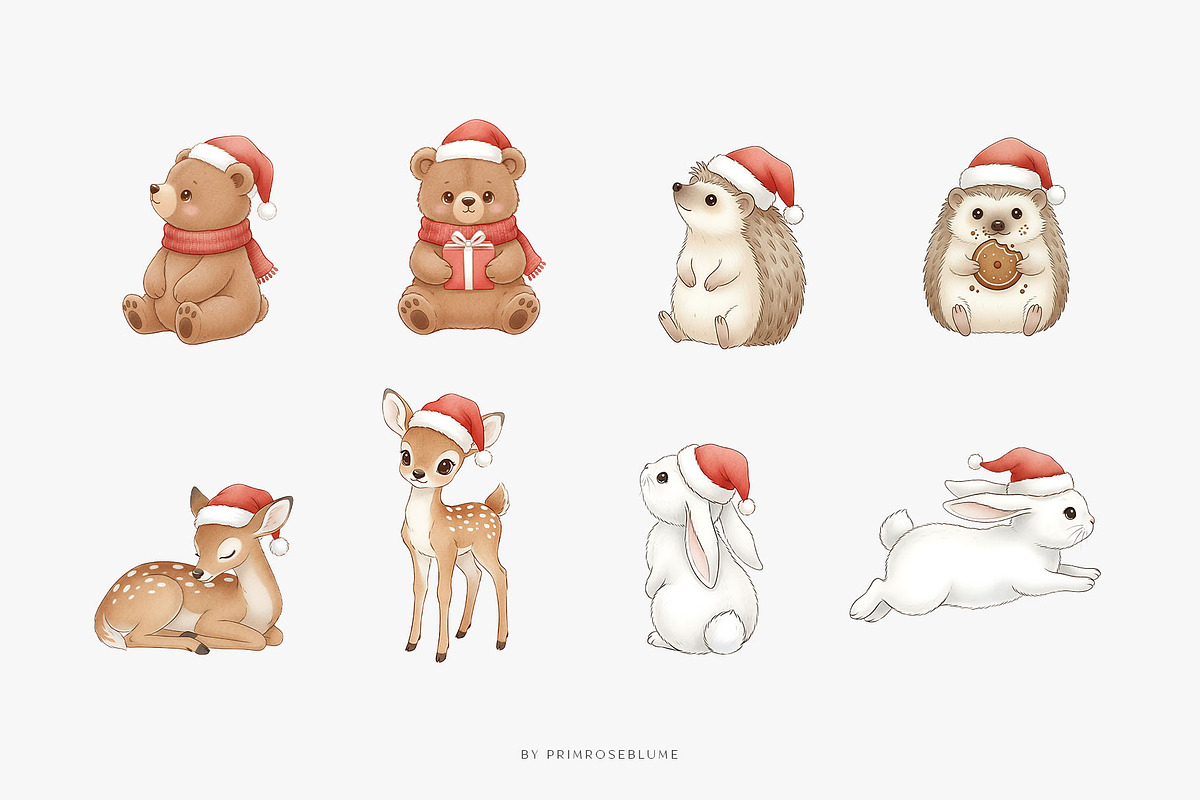 Cozy Christmas Watercolor Clipart, a Seasonal Illustration by Primrose Blume (Photo 2 of 8)
