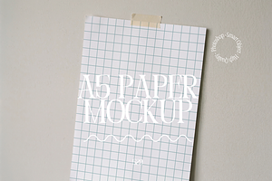 A5 Paper Mockup Postcard PSD
