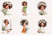 Whimsical Daisy Flower Girls, a Seasonal Illustration by CreationArt (Thumbnail 4 of 7)