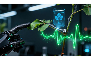 Robotic hand scanning plant with, a Technology Photo by tilialucida