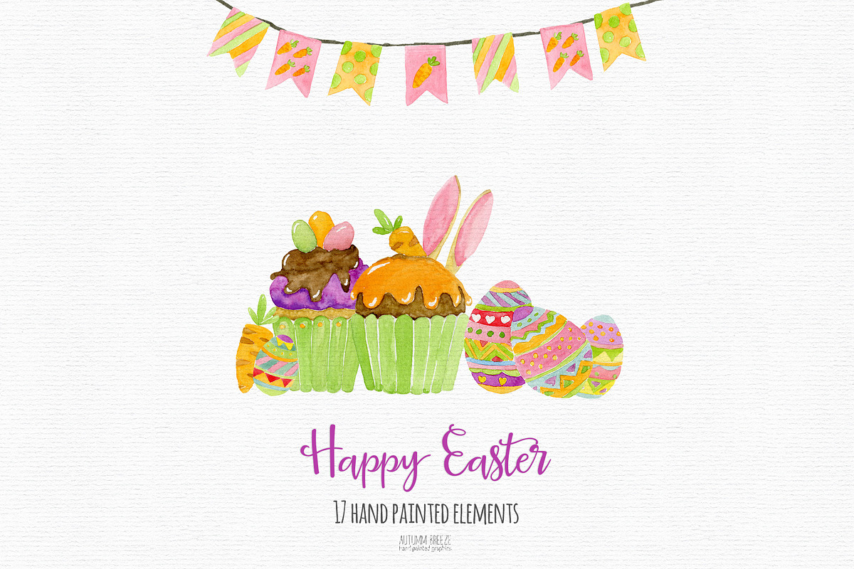 Watercolor Easter Clipart, a Seasonal Illustration by Autumn Breeze (Photo 2 of 3)
