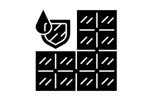 Waterproof Bathroom Tile Glyph Icon