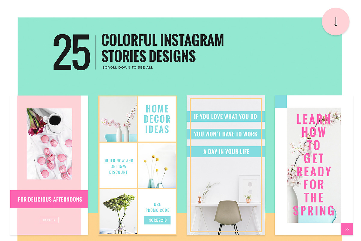 COLORFUL Instagram Stories, a Social Media Template by NordWood (Photo 2 of 10)