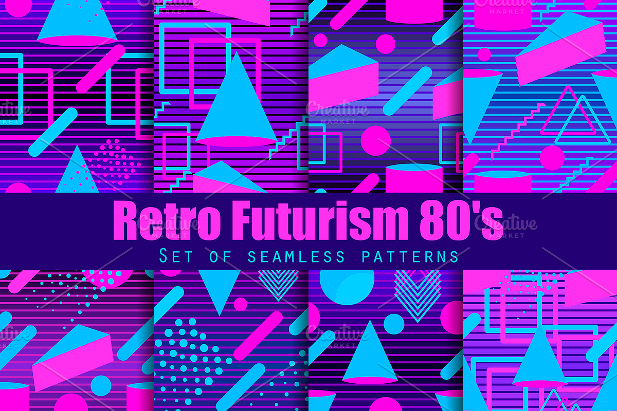 Retro futurism seamless pattern set, a Pattern Graphic by Andy Vinnikov