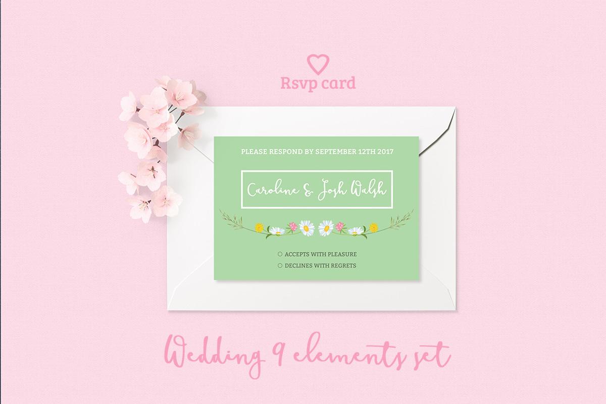 Summer Wedding Invitation Set, an Invitation Template by land art (Photo 6 of 9)