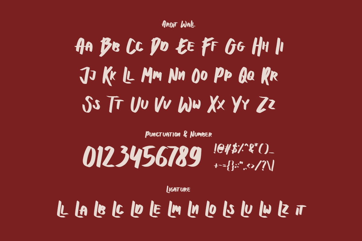 Aroit Wall - Modern Display Font, a Handwritten Font by Samtiv Studio (Photo 5 of 6)