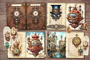 Steampunk Clockwork Scrapbook Kit, a Transportation Illustration by Secret Helper (Thumbnail 2 of 8)