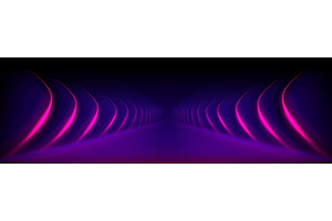 Neon light tunnel of portal, a Technology Illustration by Andrey Yaroslavtsev