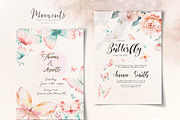Watercolor peonies and butterflies, an Animal Illustration by Peace ART (Thumbnail 9 of 14)