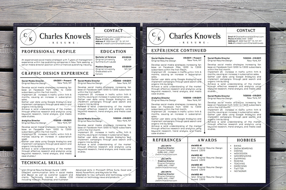 Modern 2-Page Resume CV Template, a Resume Template by Stand Out Shop (Photo 3 of 7)